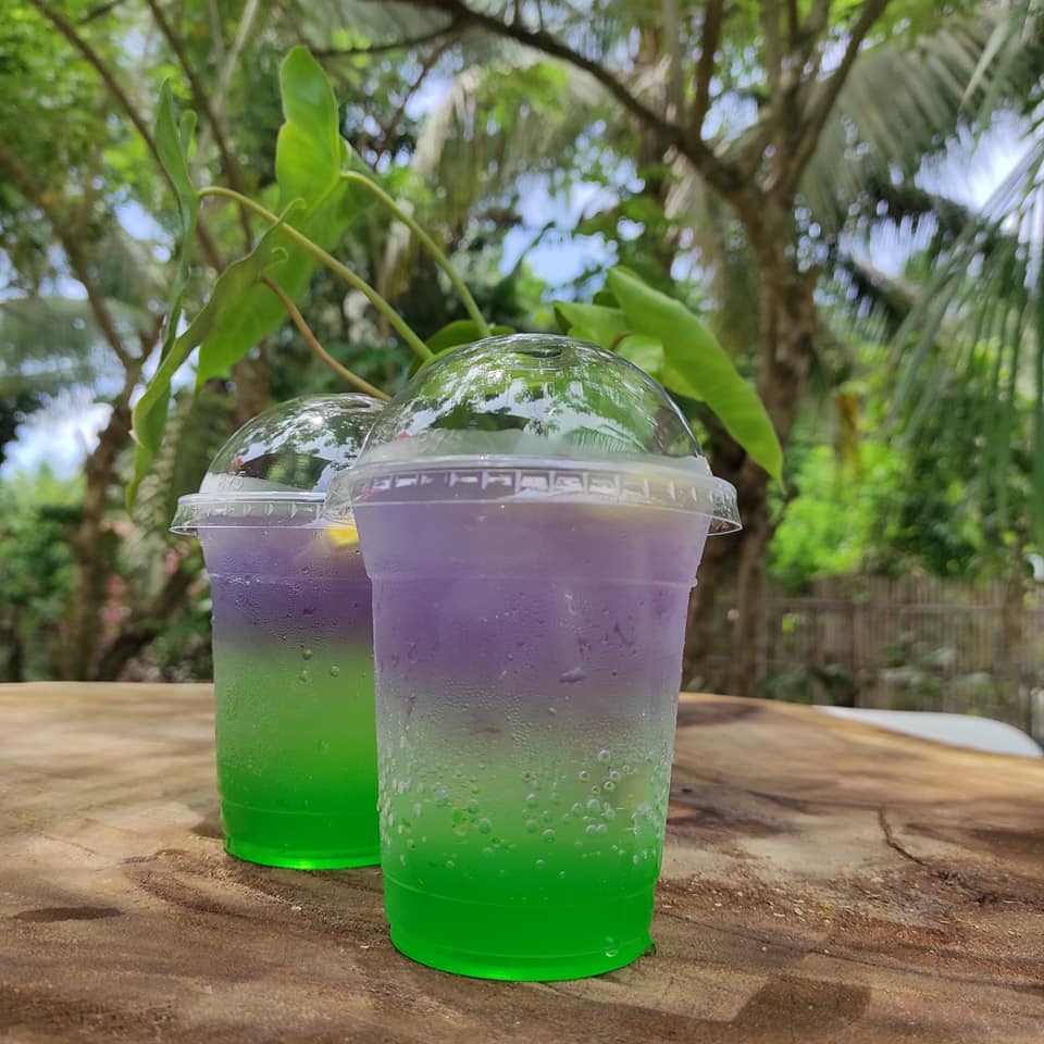 Green apple fruit tea soda